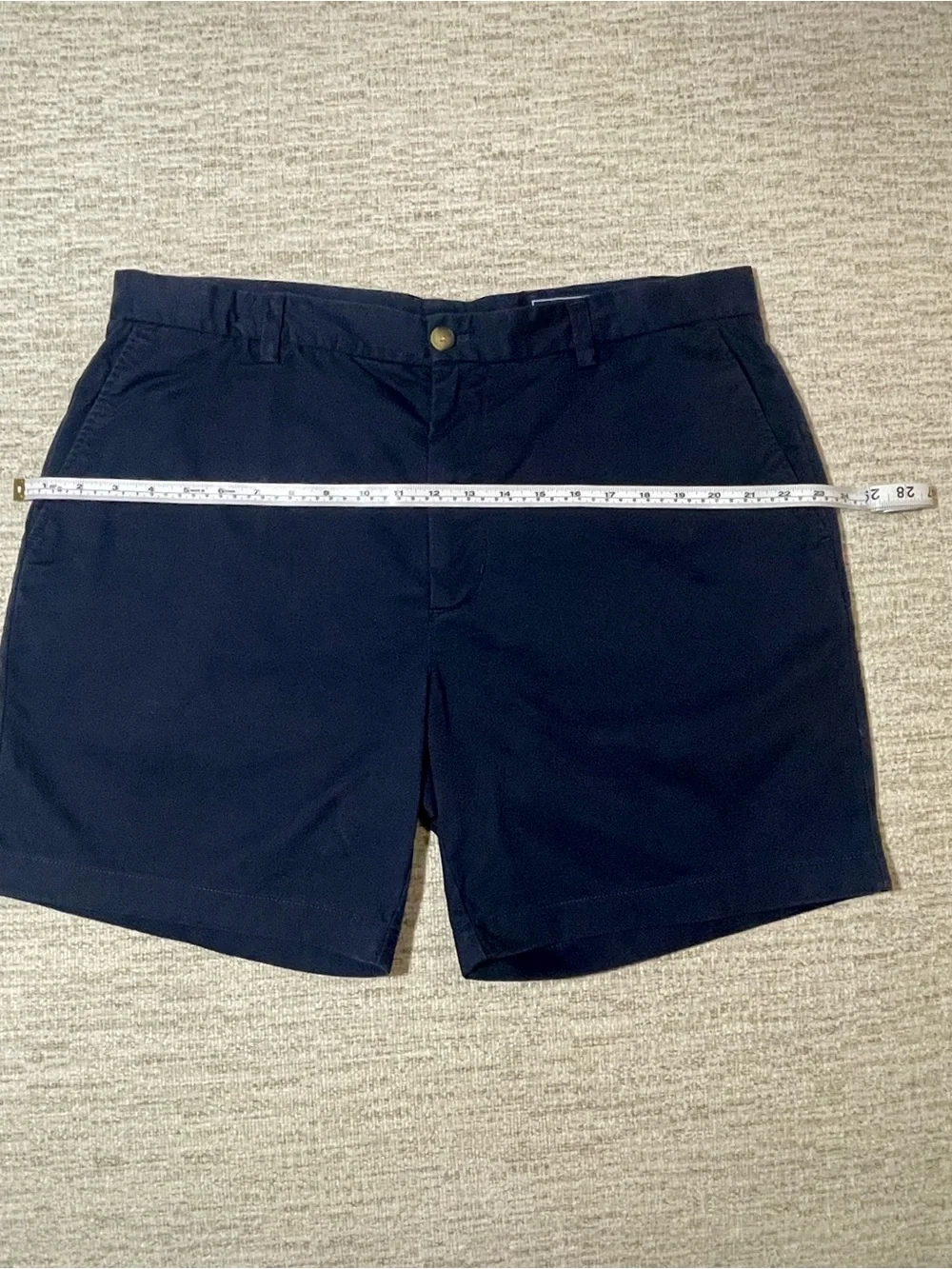 Vineyard Vines Breaker Shorts Men 38 Navy Blue Chino Stretch Flat Front Casual